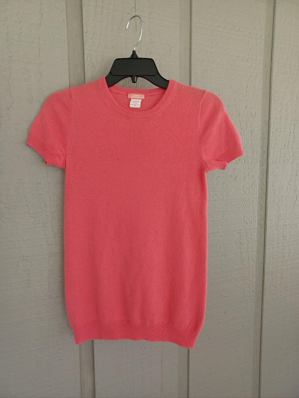 J Crew Cashmere Sweater Size XS Women Short Sleeve Crew Neck Pullover Preppy